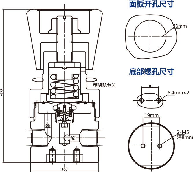 APR1系列高精密隔膜减压阀外形尺寸 APR1系列高精密隔膜减压阀外形尺寸