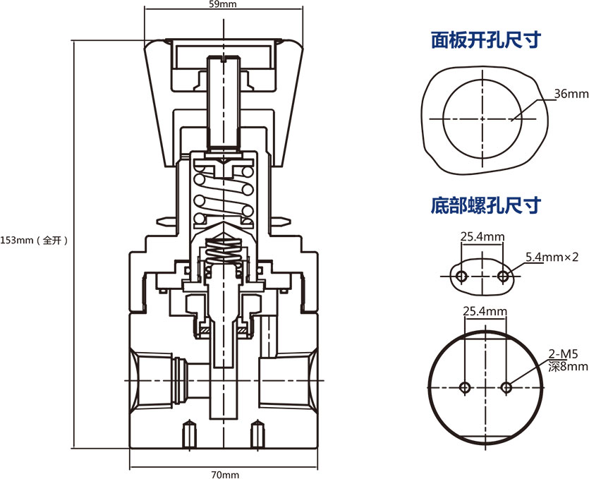ABPR4系列大流量活塞背压阀外形尺寸 ABPR4系列大流量活塞背压阀外形尺寸