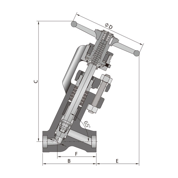 一体式锻造Y型截止阀